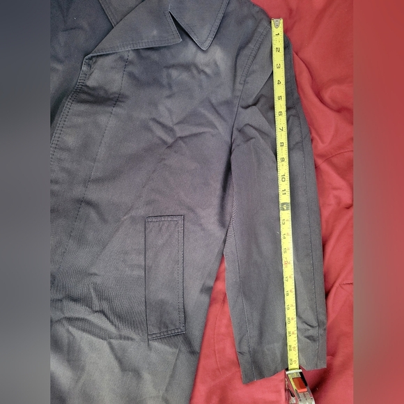 Vintage Diplomat Mens Grey/Black Trench Coat  Outerwear Overcoat 38 Short Hood - Picture 13 of 15